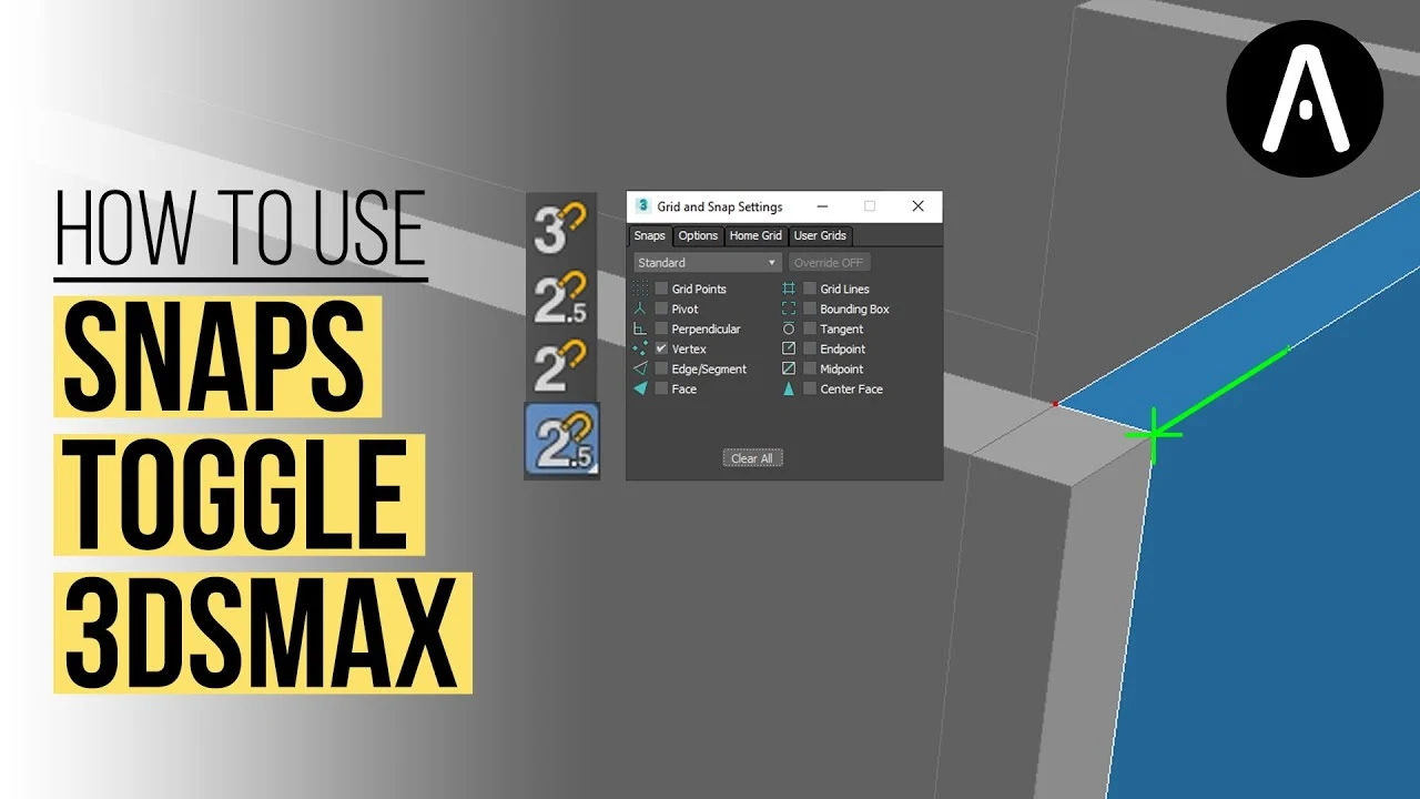 Using snaps in 3ds Max for architectural visualization modeling